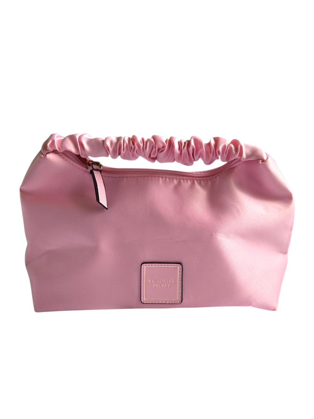 Victoria's Secret Pink Satin Scrunch Handle Cosmetic Bag